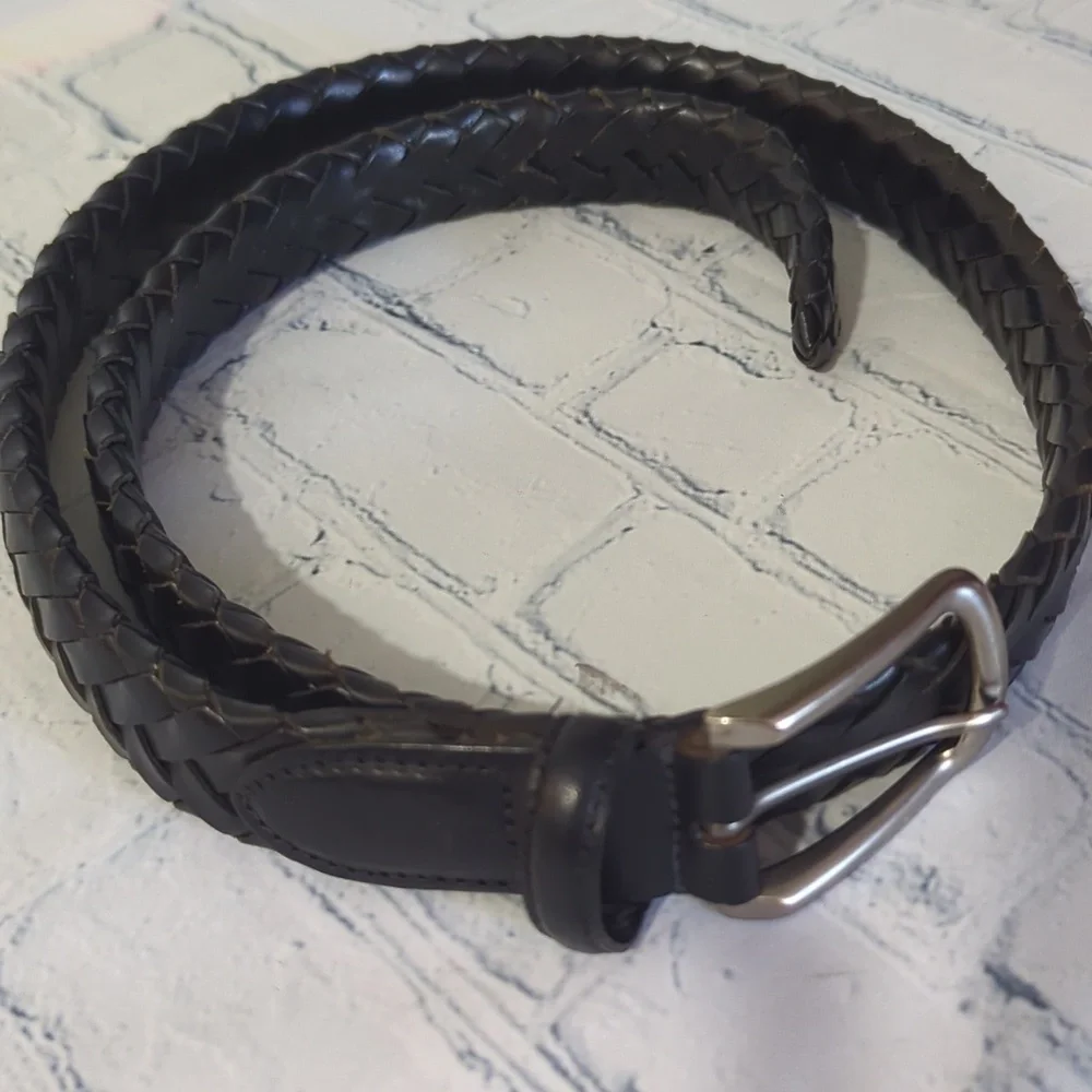 LEATHER INTERWOVEN BELT (38) Made in Argentina